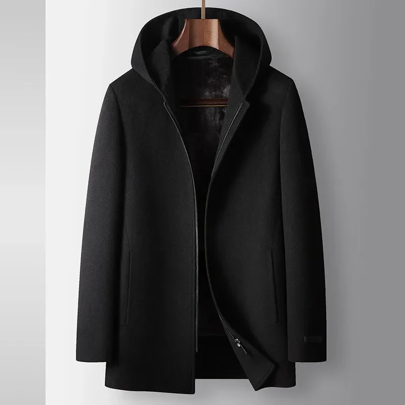100% Woolen Hooded Coat - Image 6