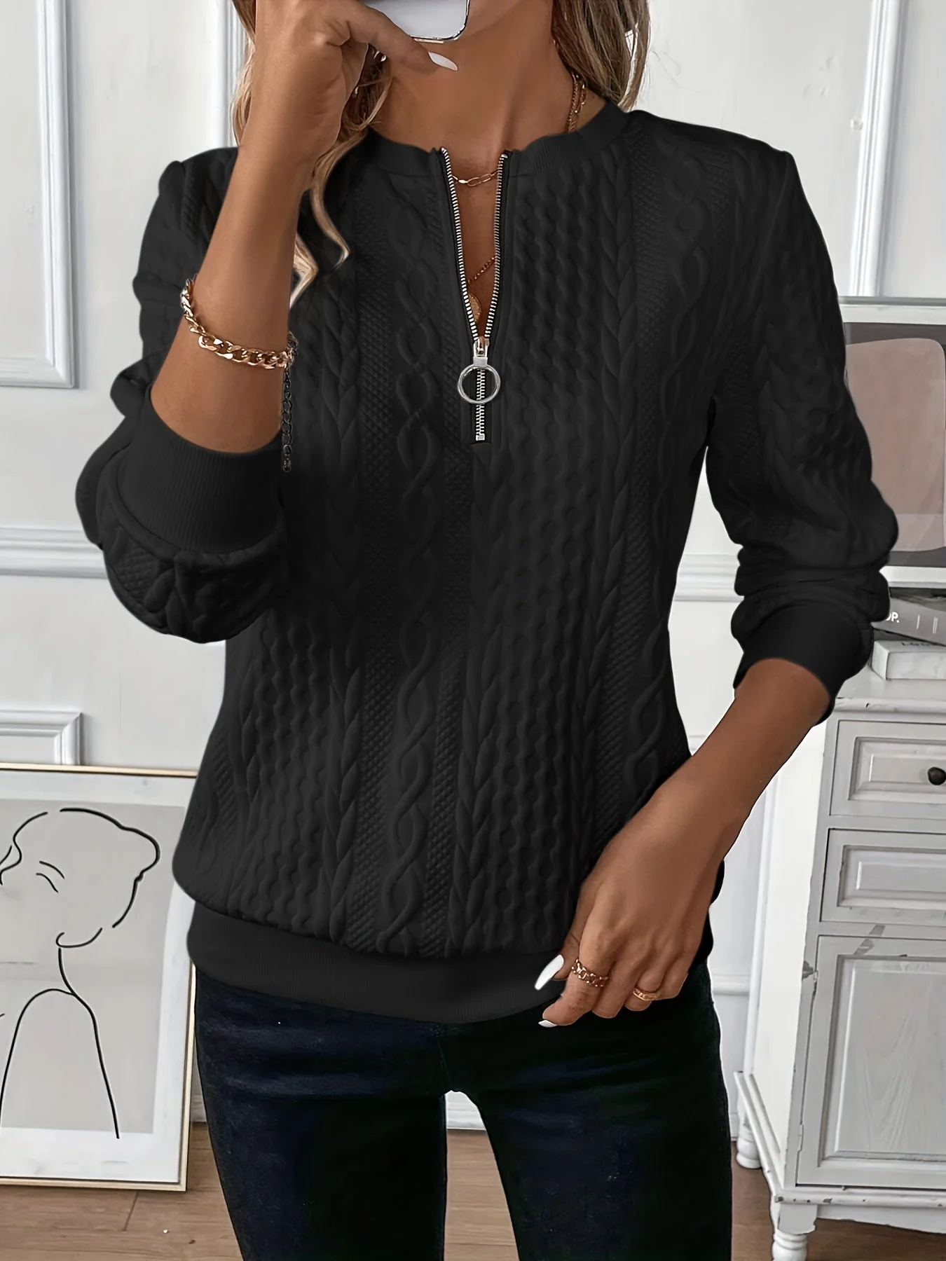 Amy | Sweater with Zipper - Image 9