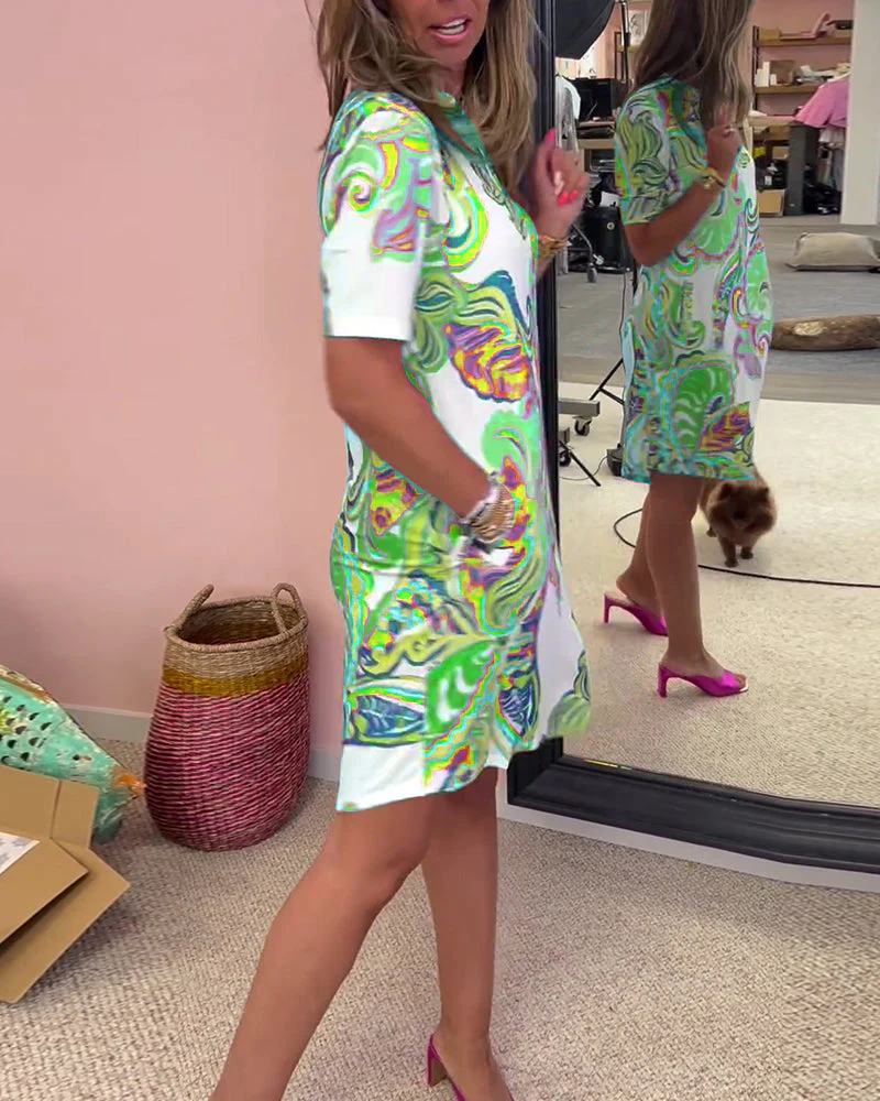 ARIA PRINTED SHIFT DRESS - Image 10