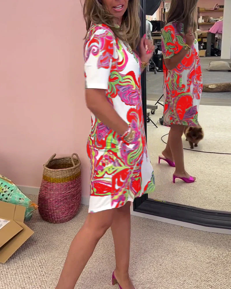 ARIA PRINTED SHIFT DRESS - Image 14