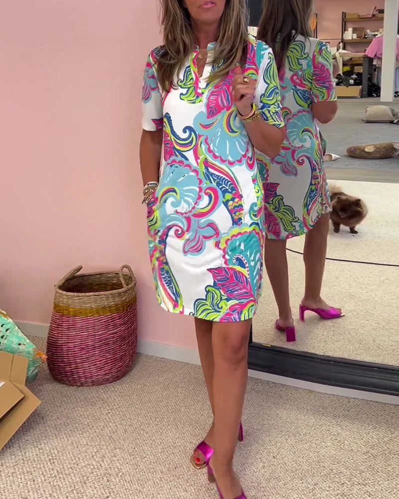 ARIA PRINTED SHIFT DRESS - Image 6