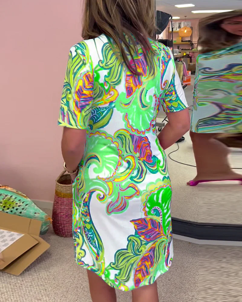 ARIA PRINTED SHIFT DRESS - Image 9