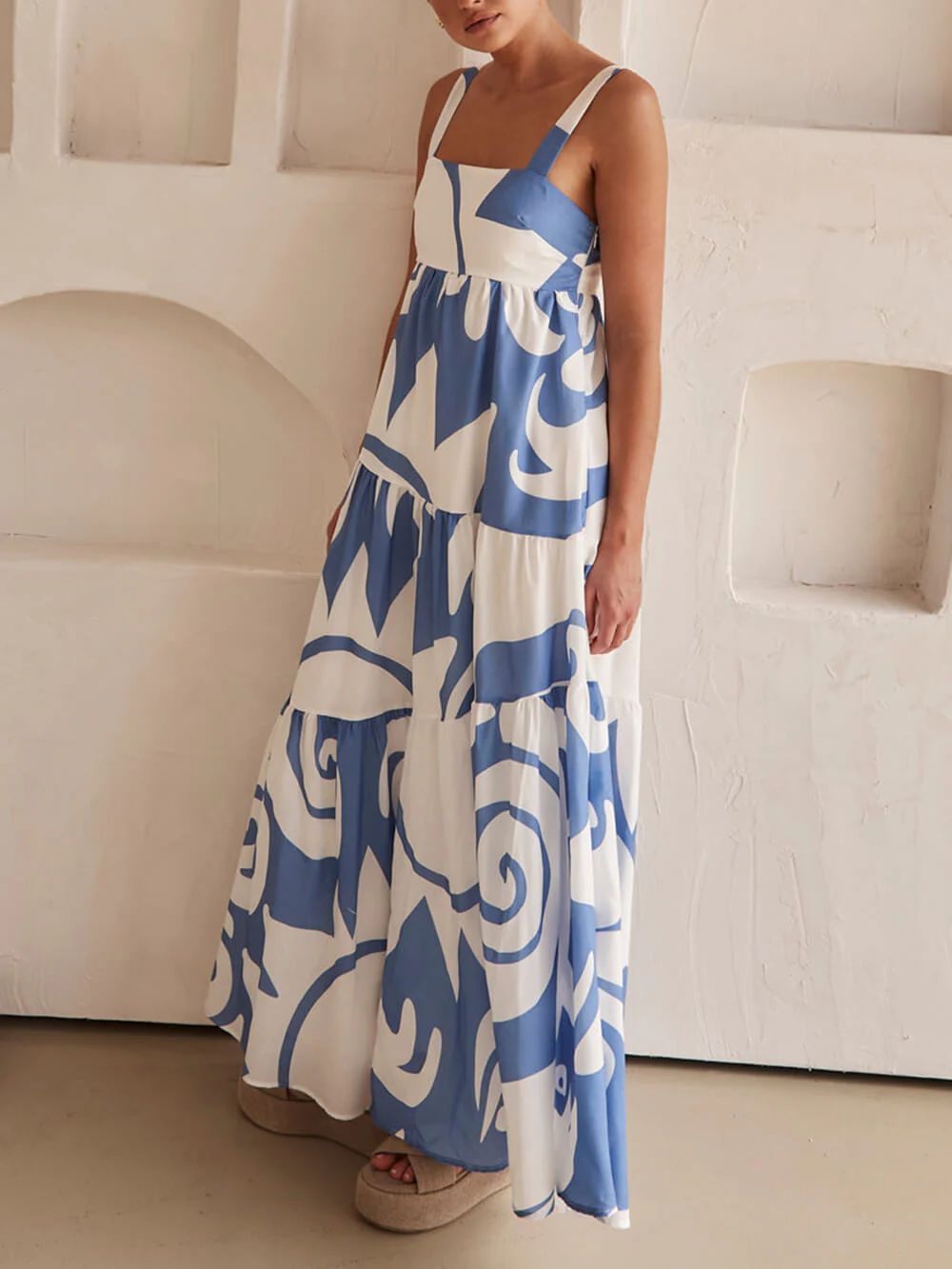 Enchanting Geometric Print Maxi Dress - Image 5