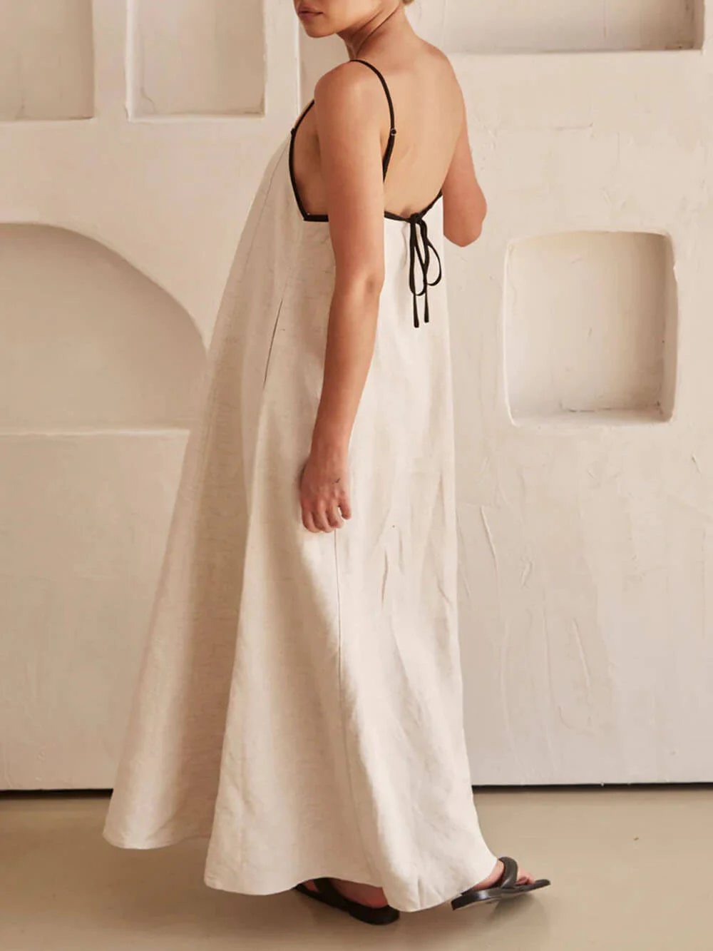 A-line Summer Vibe Contrasting Suspender Dress - Image 6