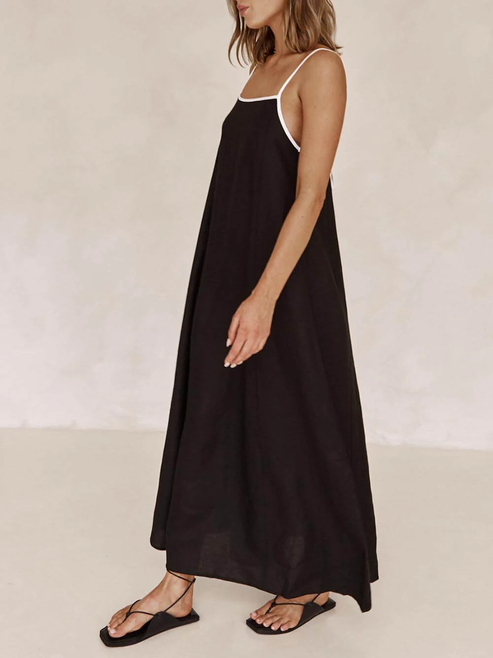 A-line Summer Vibe Contrasting Suspender Dress - Image 7