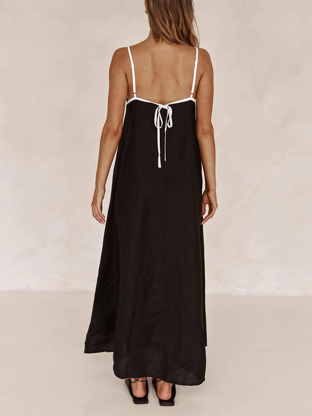 A-line Summer Vibe Contrasting Suspender Dress - Image 9