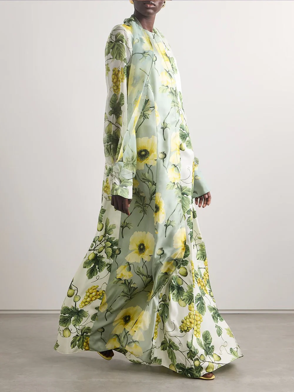 Delicate Floral And Fruit Print Maxi Dress - Image 2