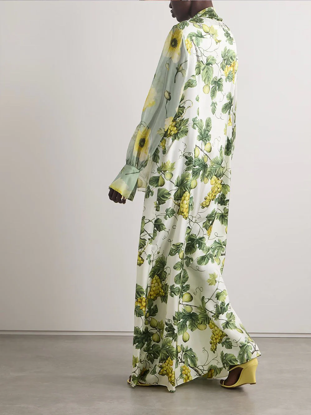 Delicate Floral And Fruit Print Maxi Dress - Image 3