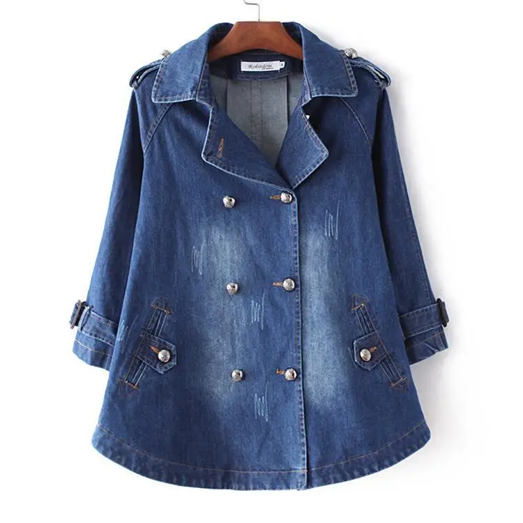 Everyday Denim Cape Coat - Image 4