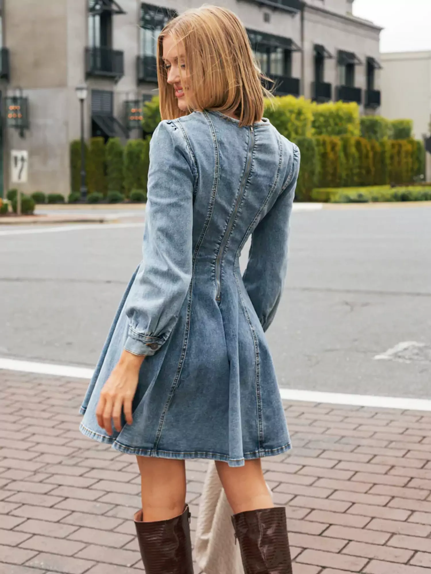 Denim Darling Mini Dress - Image 3