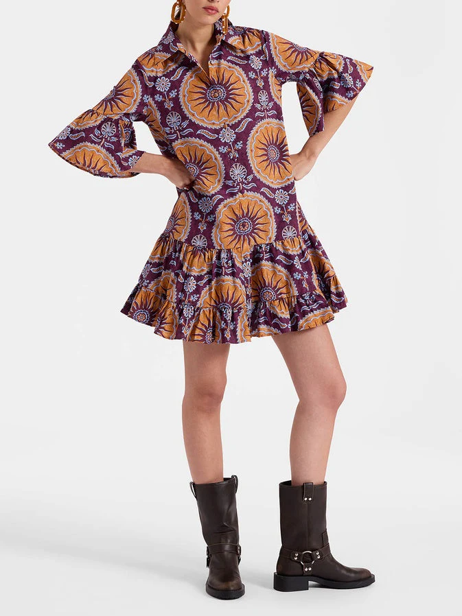 Dropped Waist Tiered Mini Dress - Image 2
