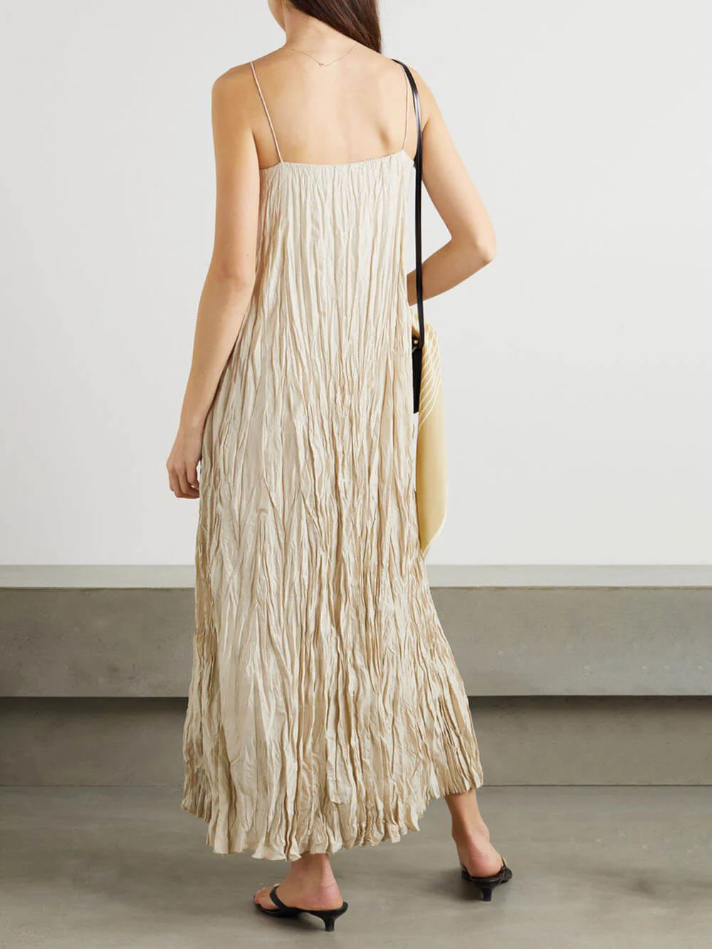 Elegant And Beautiful Pleated Suspender Maxi Dress - Image 2