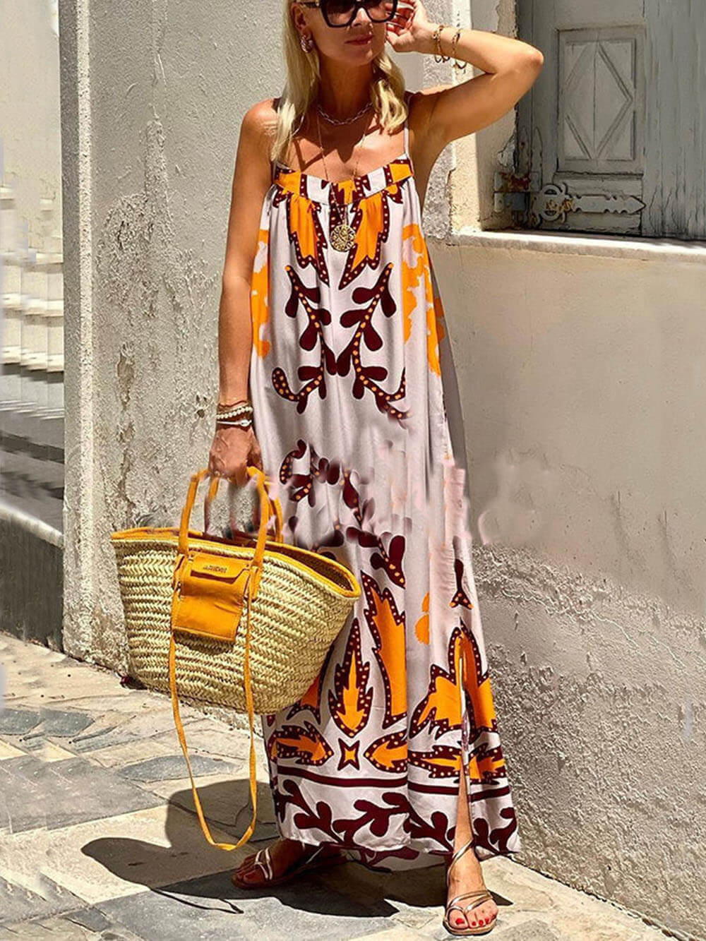 Loose Ethnic Printed Cami Maxi Dress - Image 2
