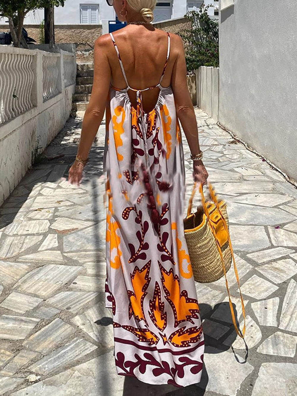 Loose Ethnic Printed Cami Maxi Dress - Image 3