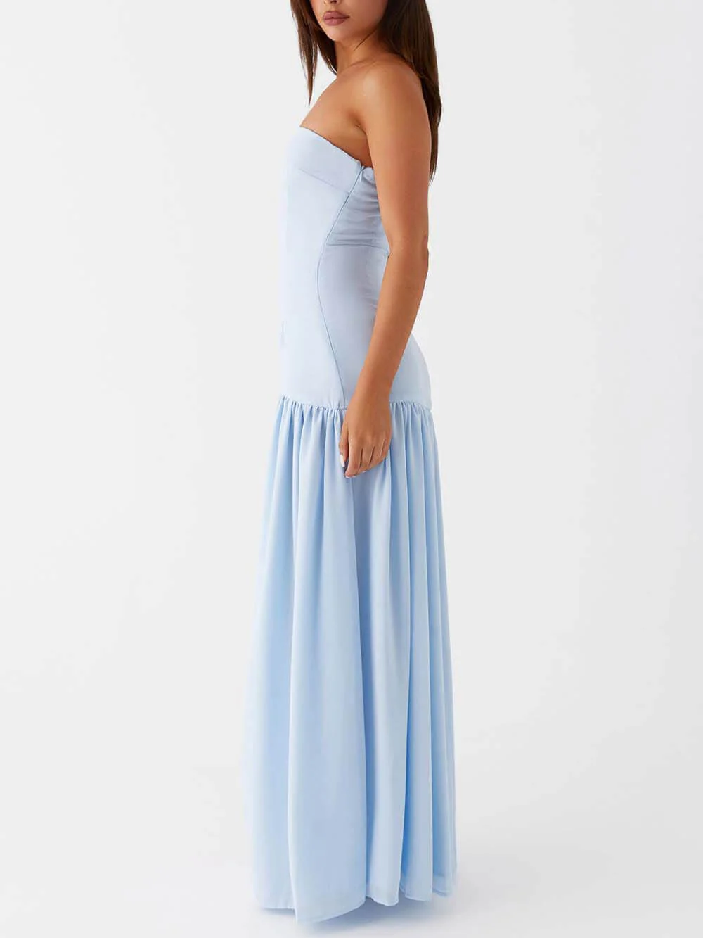Exquisite Backless Pleats Strapless Maxi Dress - Image 4