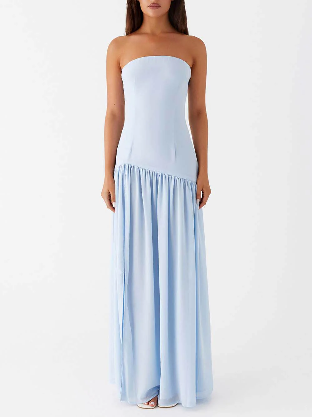 Exquisite Backless Pleats Strapless Maxi Dress - Image 5