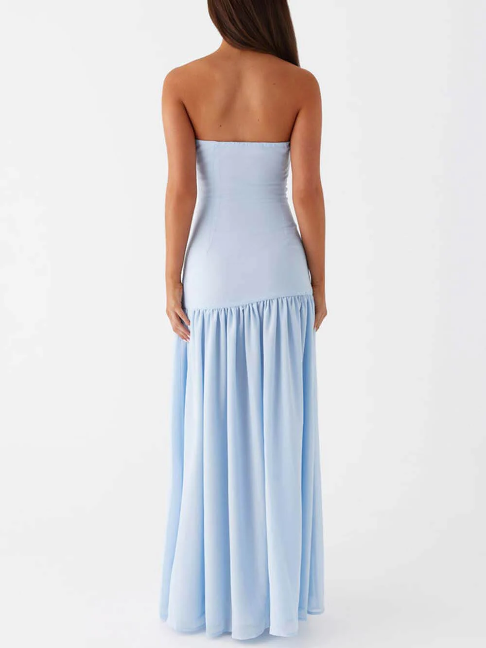 Exquisite Backless Pleats Strapless Maxi Dress - Image 6