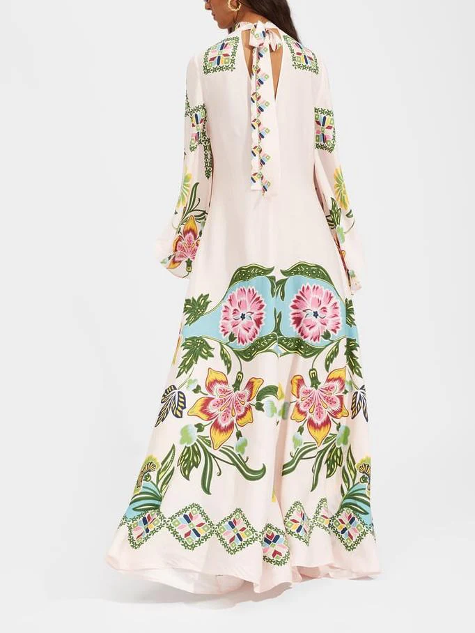 Exquisite Sunshine Floral Print Flowing Maxi Dress - Image 2