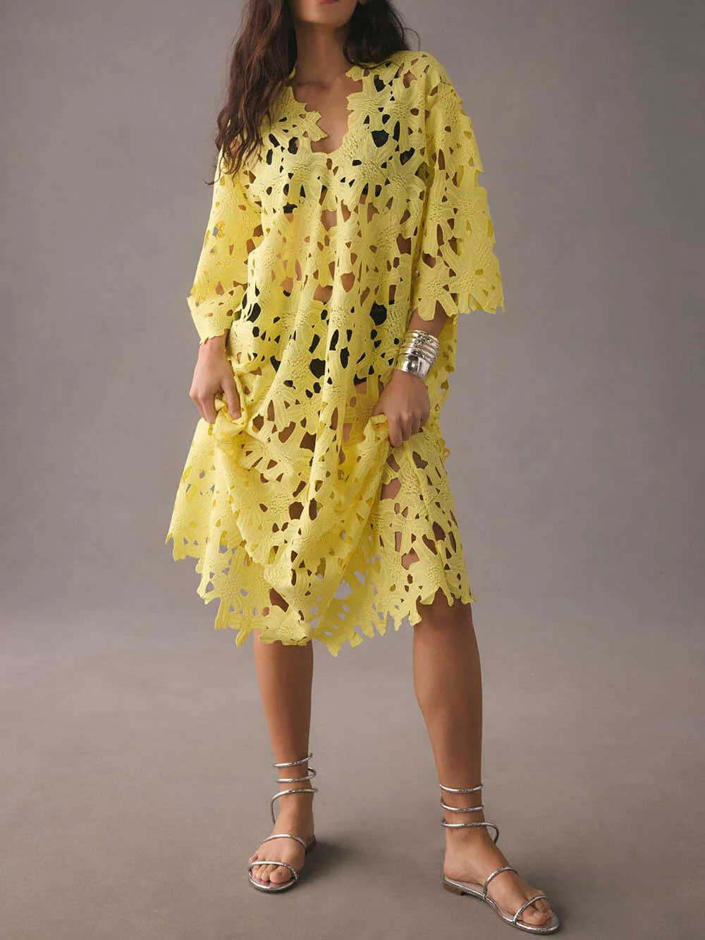 Cover Up Lace Beach Midi Dress - Image 6