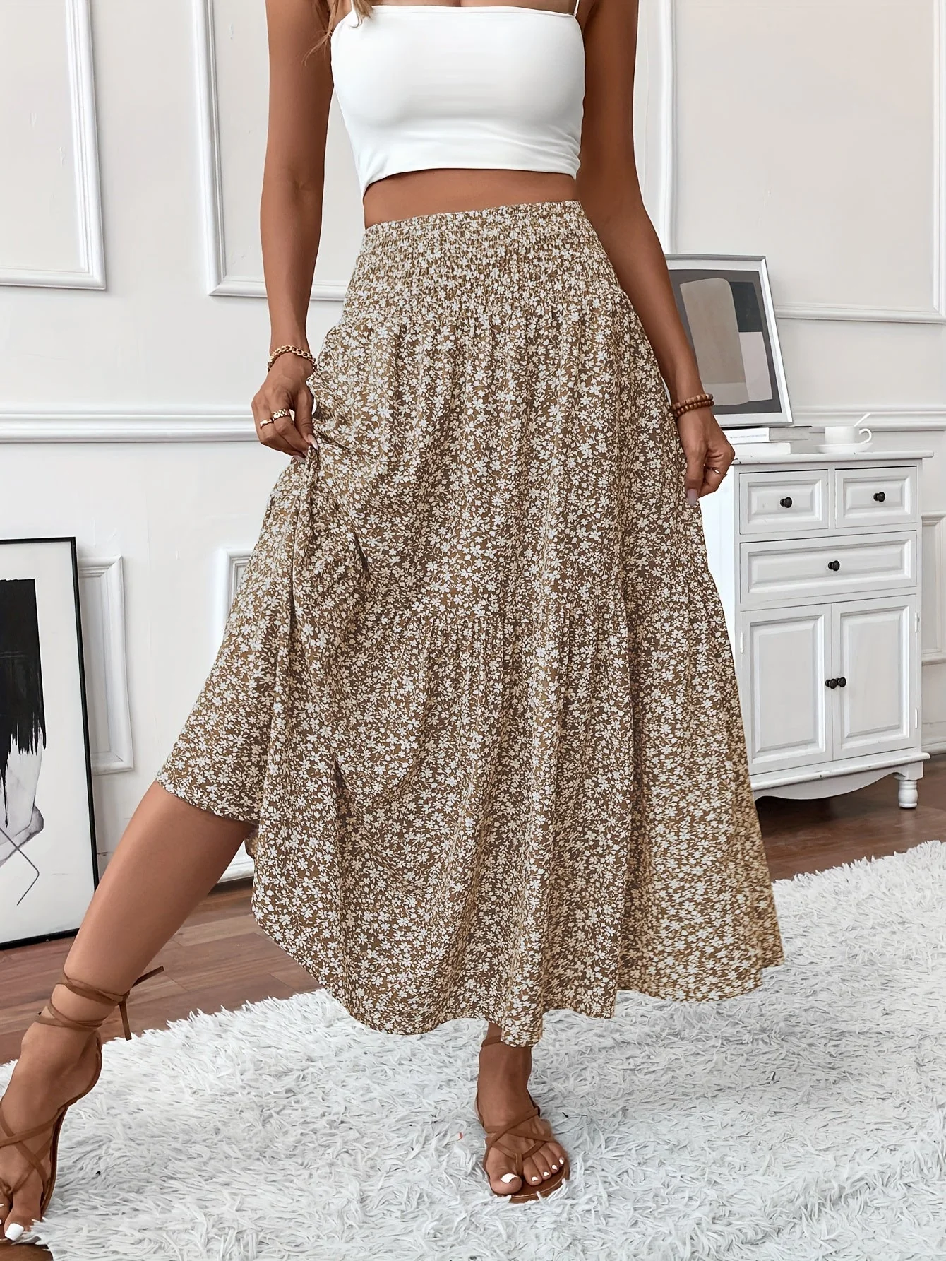 Elena Ditsy Floral Skirt - Image 2