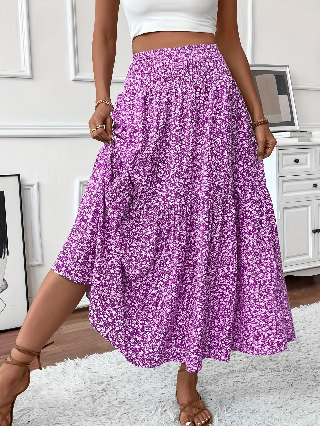 Elena Ditsy Floral Skirt - Image 9