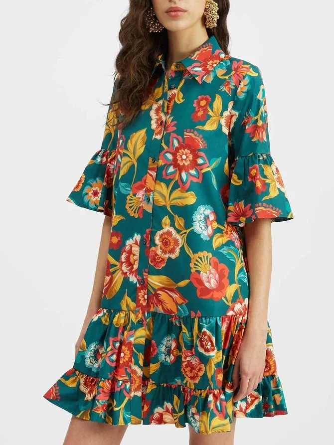 Grace Unique Flora Print Mini Dress - Image 2