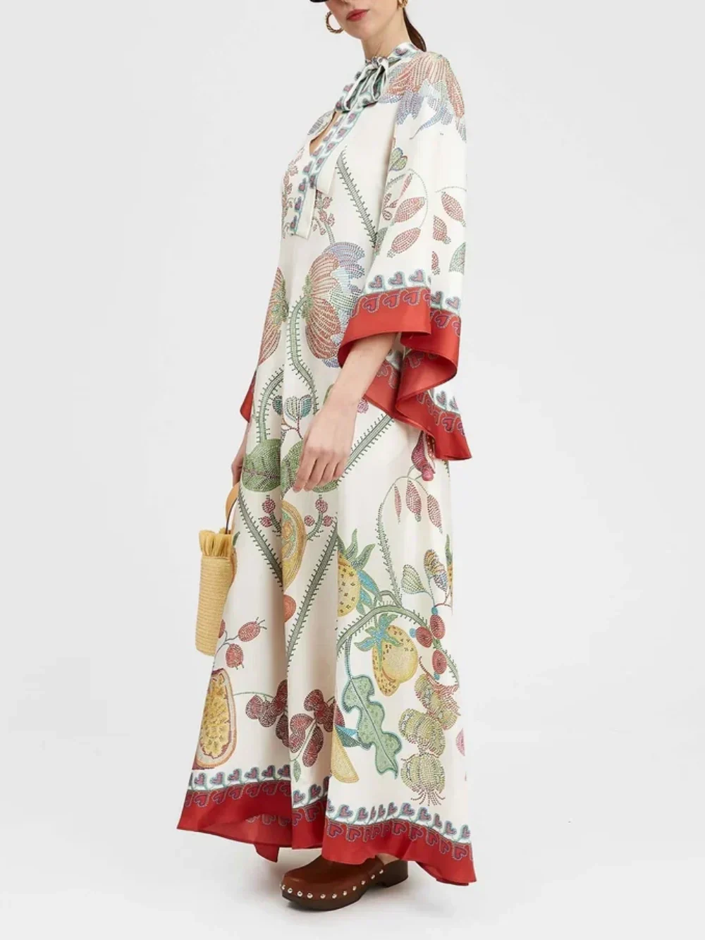 Hand-Placed Ebony Print Maxi Dress - Image 2