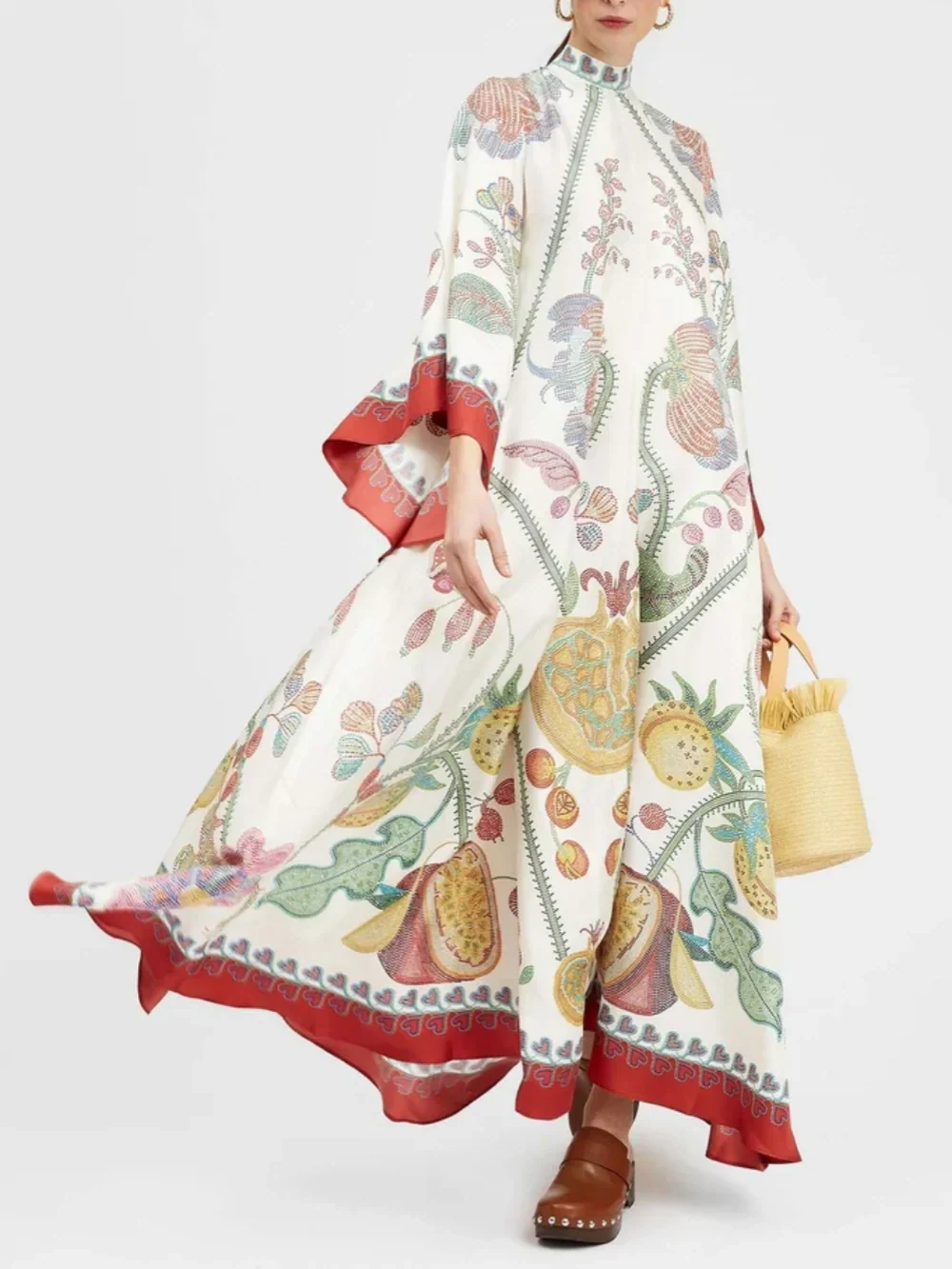 Hand-Placed Ebony Print Maxi Dress - Image 6