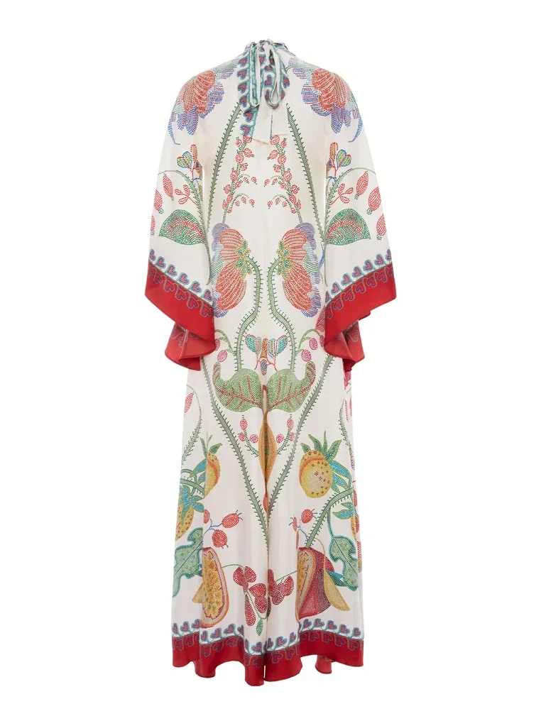 Hand-Placed Ebony Print Maxi Dress - Image 8