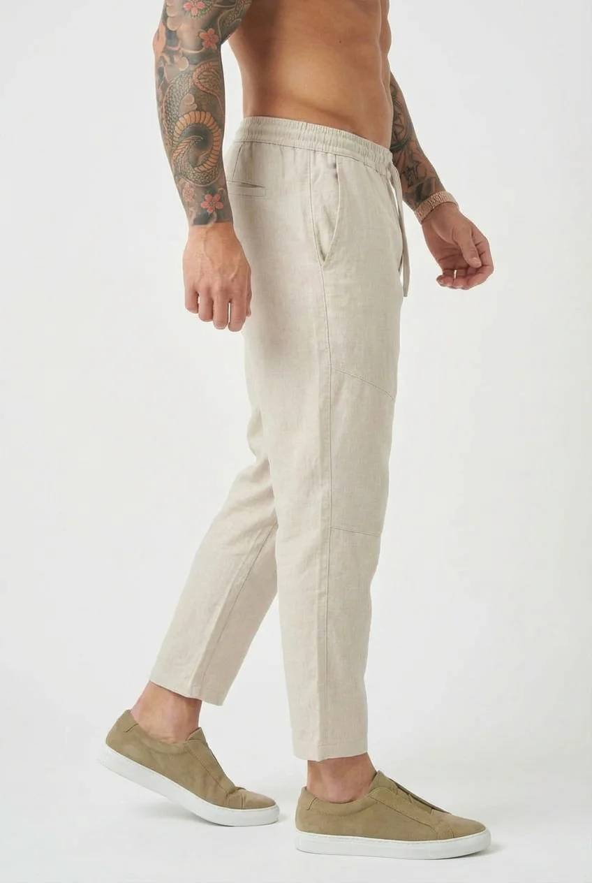 Kyoto Linen Cropped Pants - Image 3