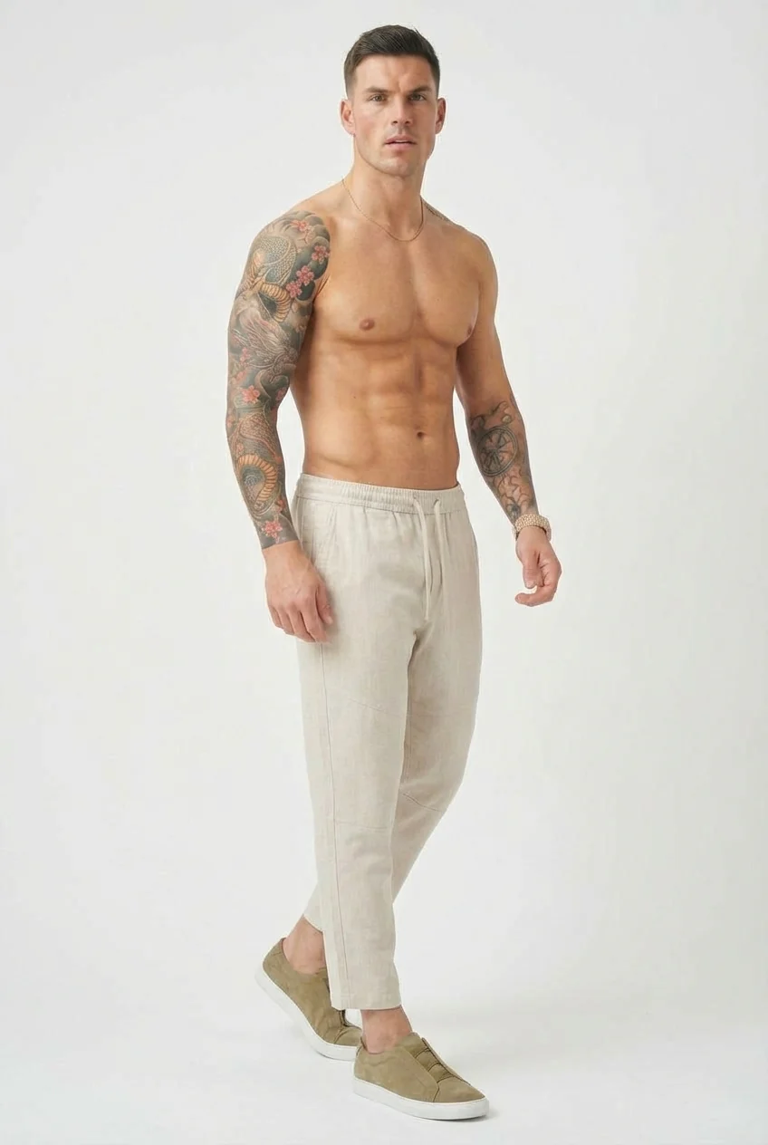 Kyoto Linen Cropped Pants - Image 4