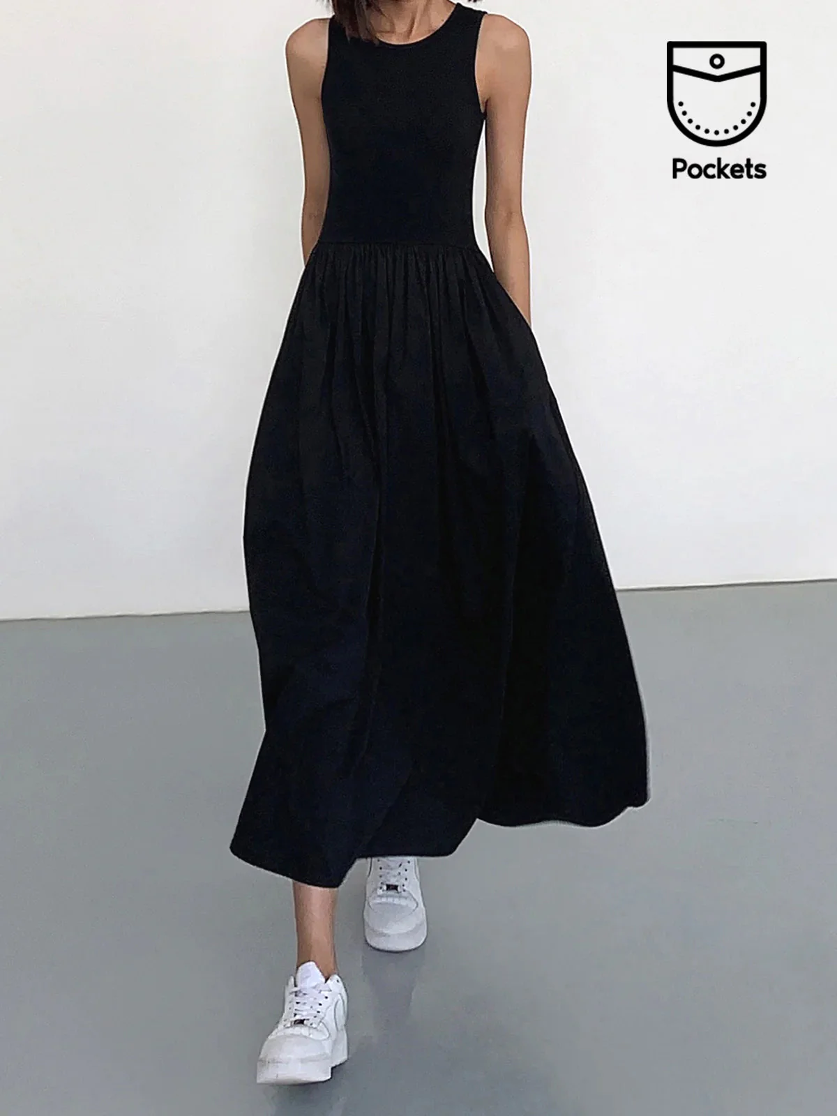 Leisure Crew Neck Long Dress - Image 12
