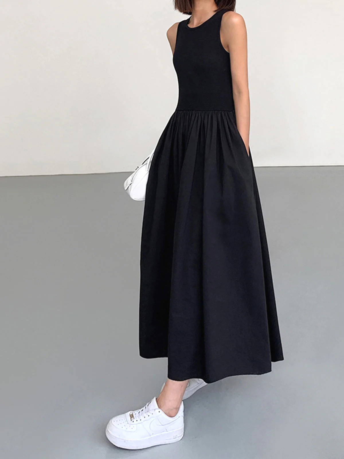 Leisure Crew Neck Long Dress - Image 4