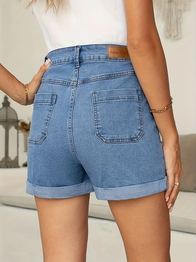 Lila Vintage Denim Stretch Shorts - Image 12
