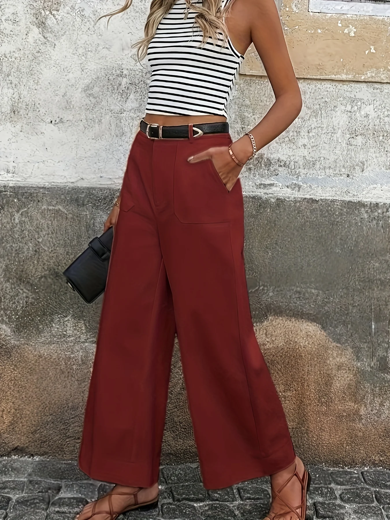 Mara High-Waisted Relaxed Trousers - Image 9