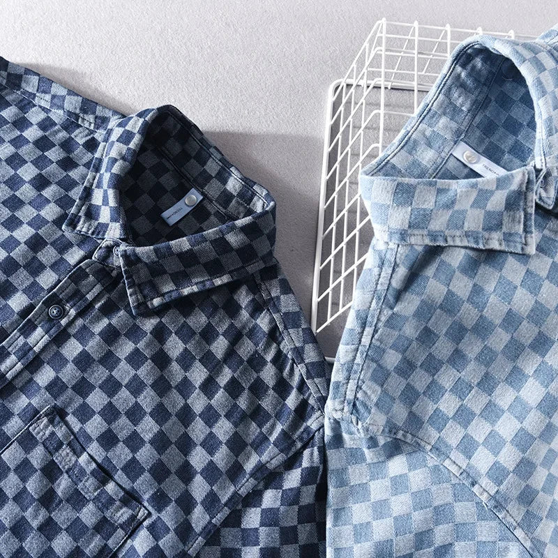 MASON CHECKERED DENIM SHIRT - Image 2