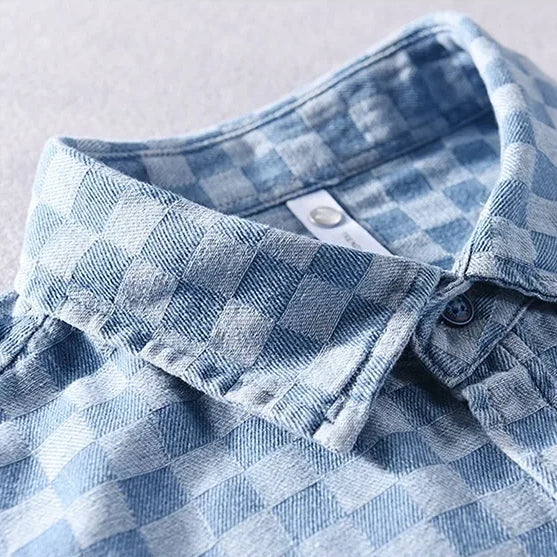 MASON CHECKERED DENIM SHIRT - Image 3