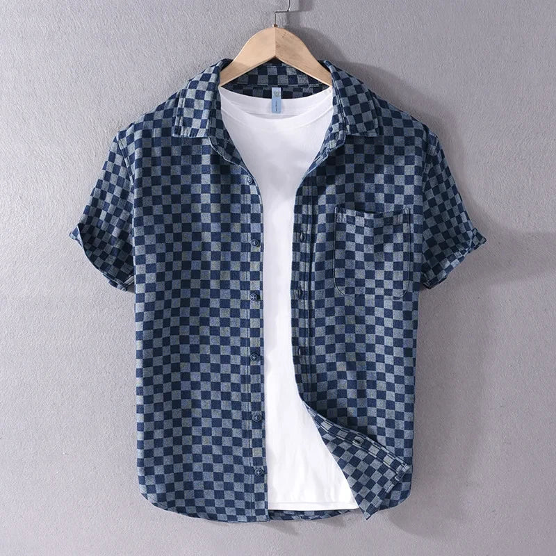 MASON CHECKERED DENIM SHIRT - Image 9