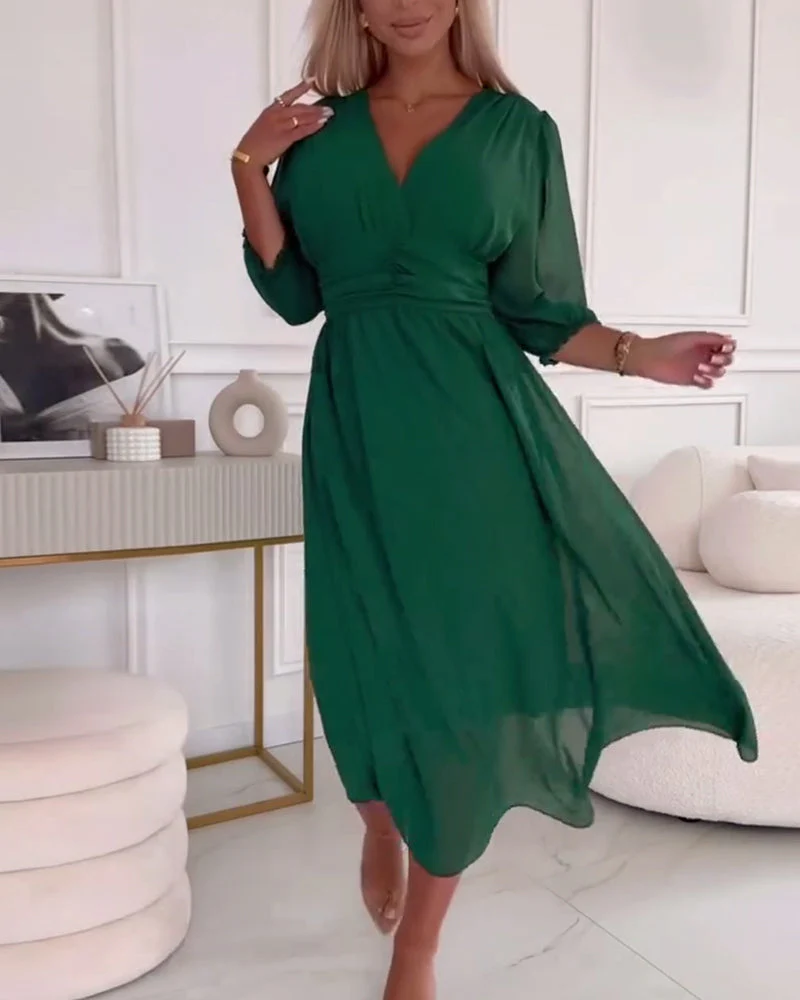 MIRA WAISTED MIDI DRESS - Image 2