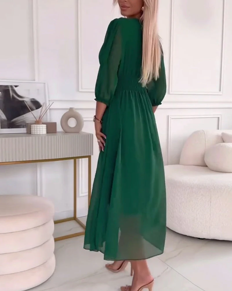 MIRA WAISTED MIDI DRESS - Image 3