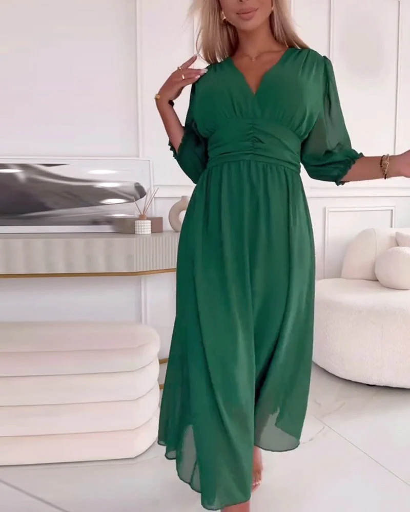 MIRA WAISTED MIDI DRESS - Image 5