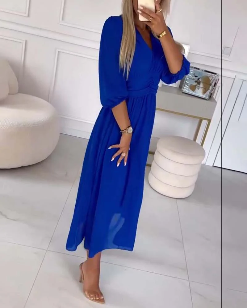 MIRA WAISTED MIDI DRESS - Image 8