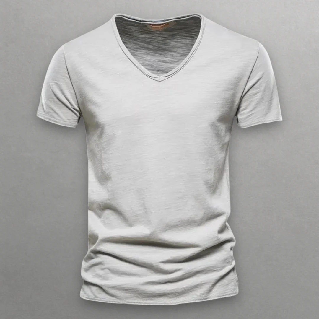 NORI V-NECK COTTON T-SHIRT - Image 2