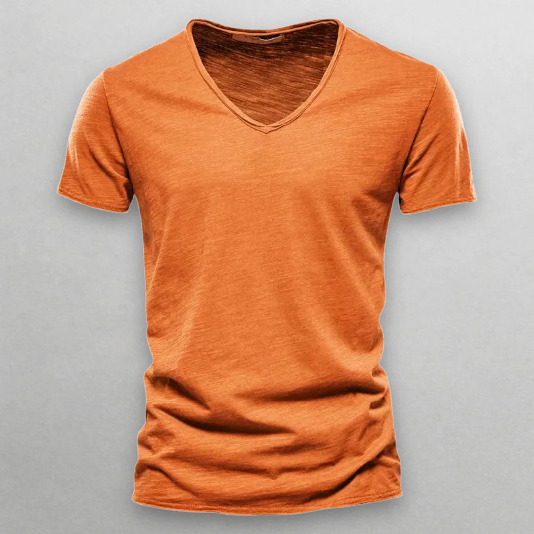 NORI V-NECK COTTON T-SHIRT - Image 3