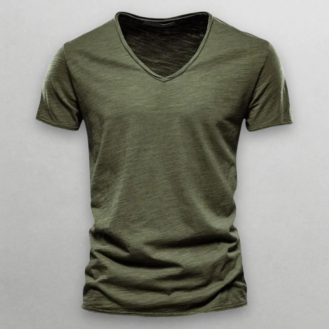 NORI V-NECK COTTON T-SHIRT - Image 7