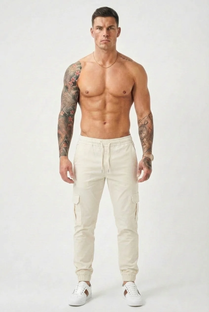 Olympus Cargo Jogger - Cream - Image 3