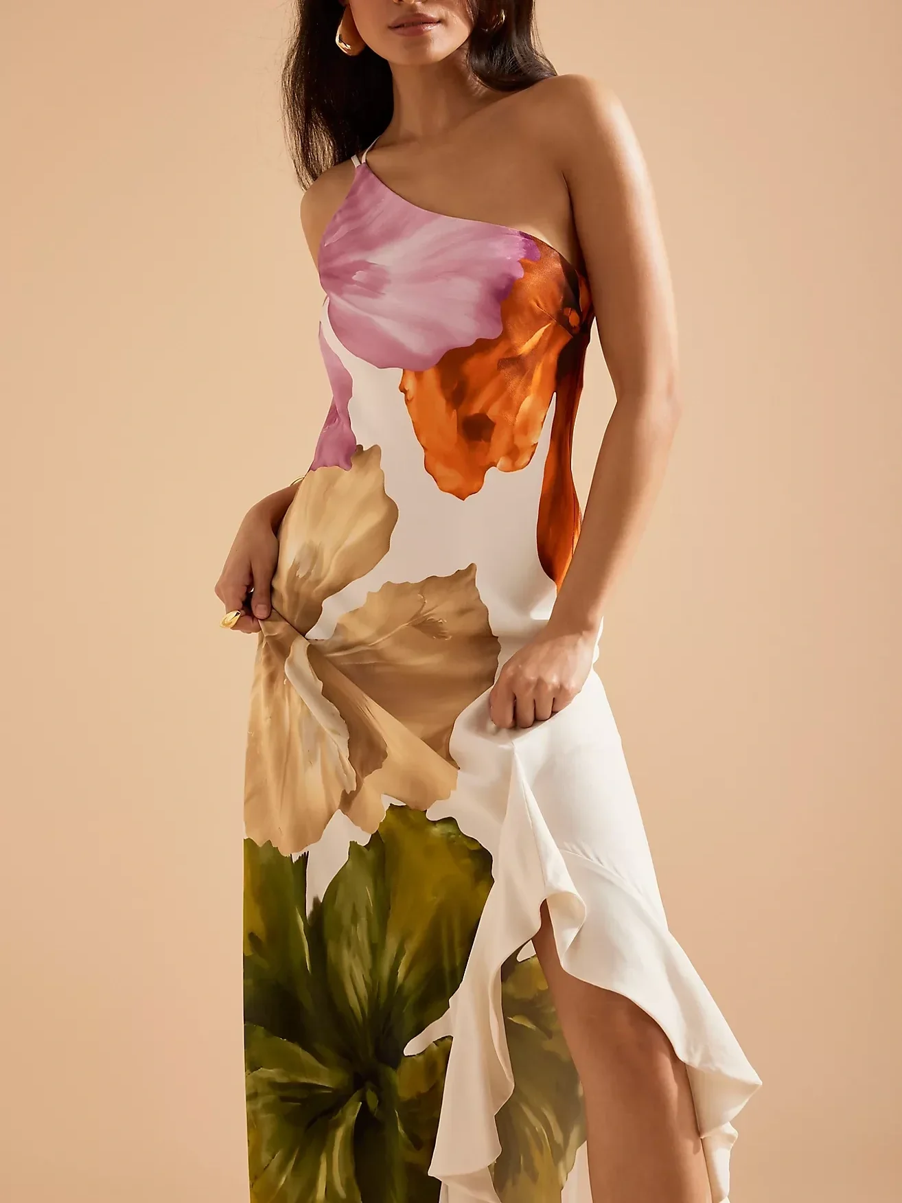 One-Shoulder Maxi Slip Dress - Image 2