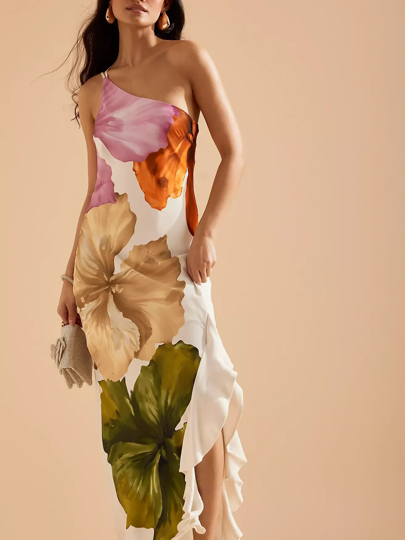 One-Shoulder Maxi Slip Dress - Image 3