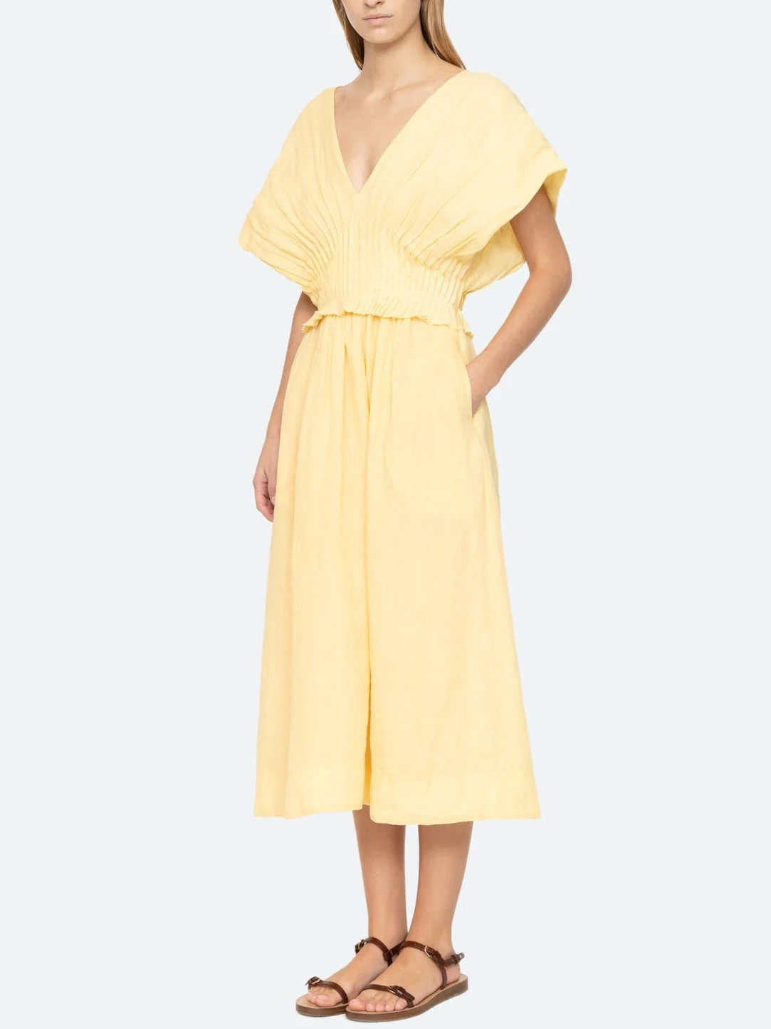Oversized Sleeves Midi Dress - Image 3