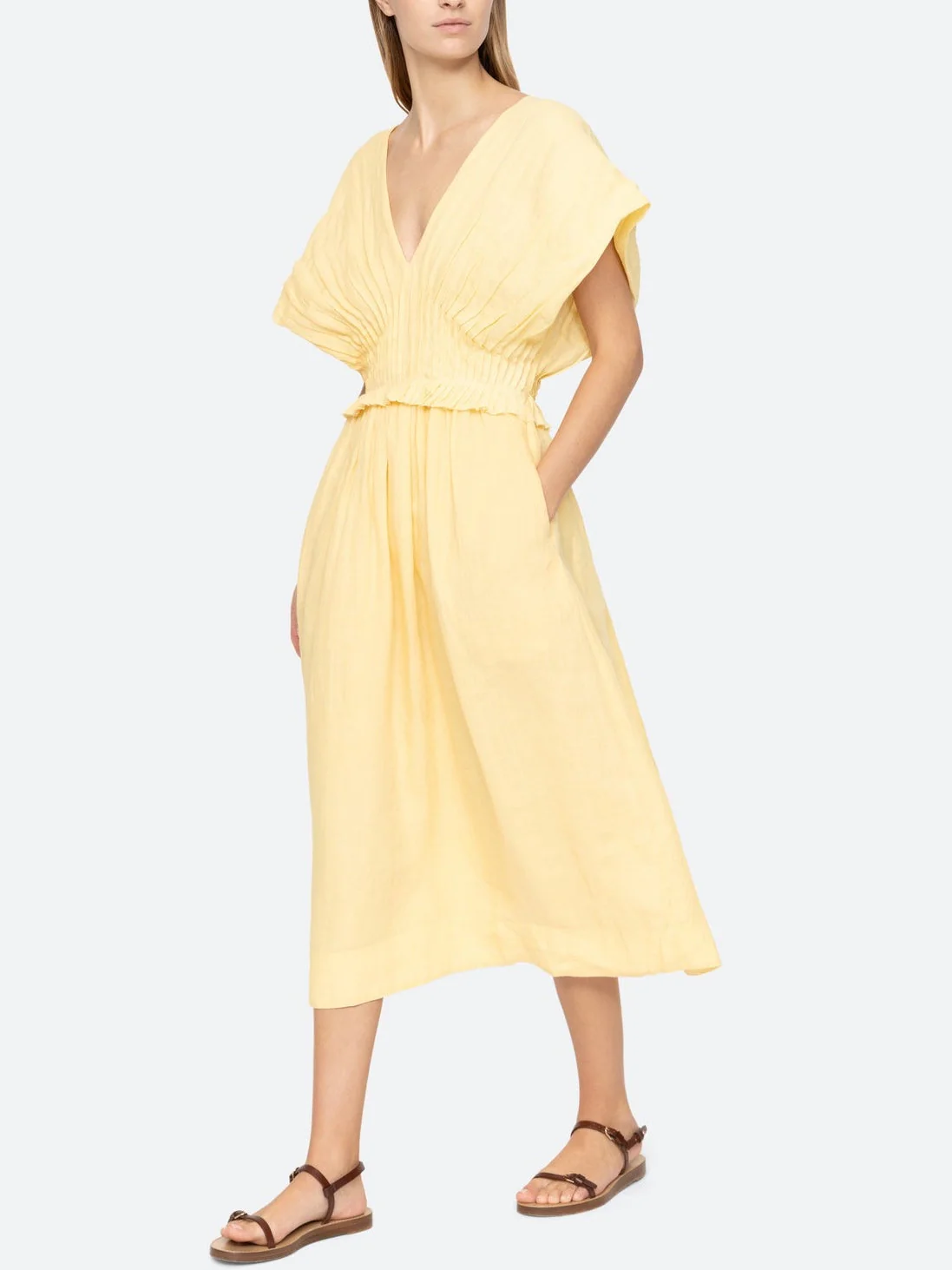 Oversized Sleeves Midi Dress - Image 4